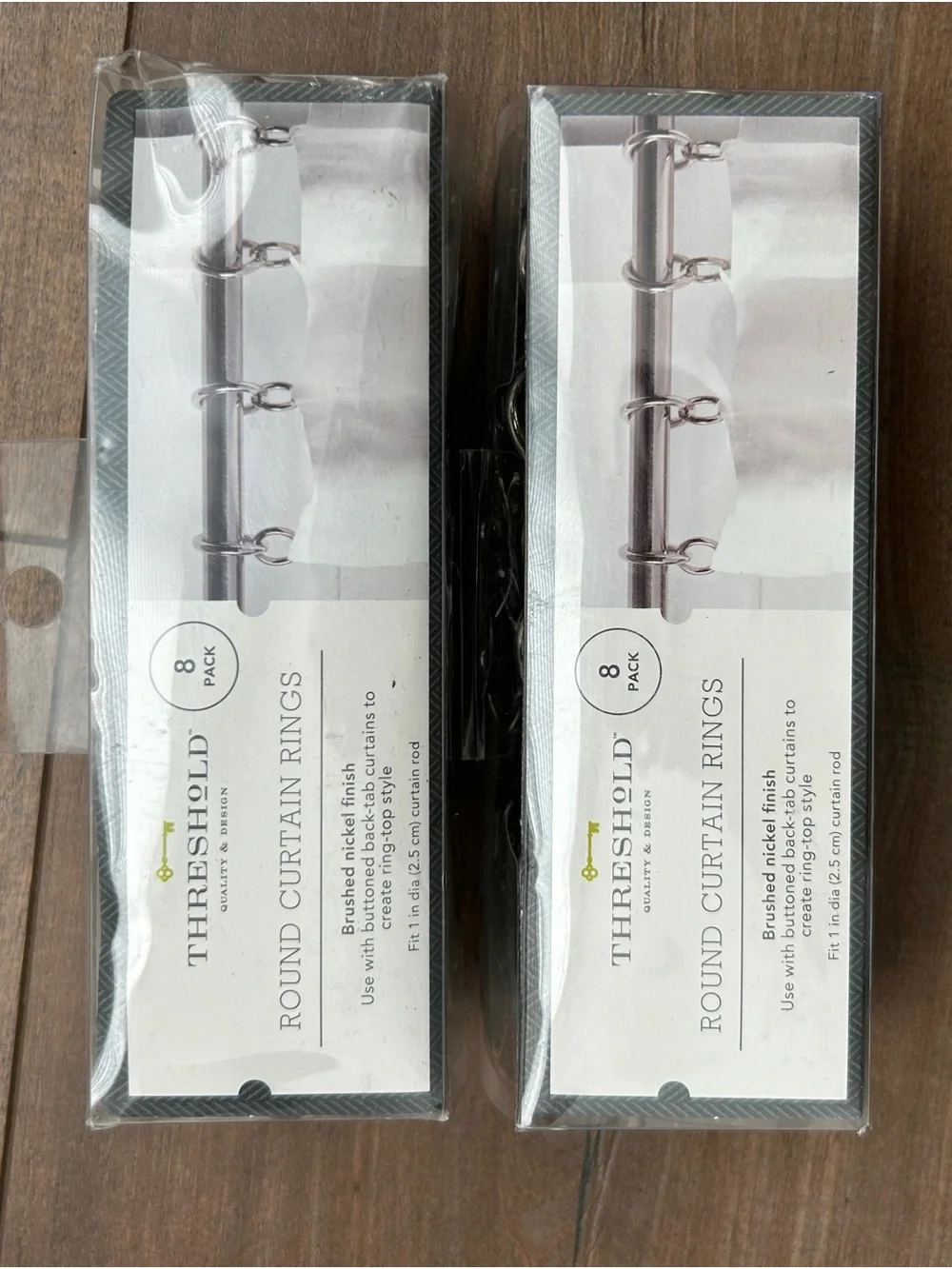 NWT Threshold Brushed Nickel Round Curtain Rings (2 Packs, 8 Each)